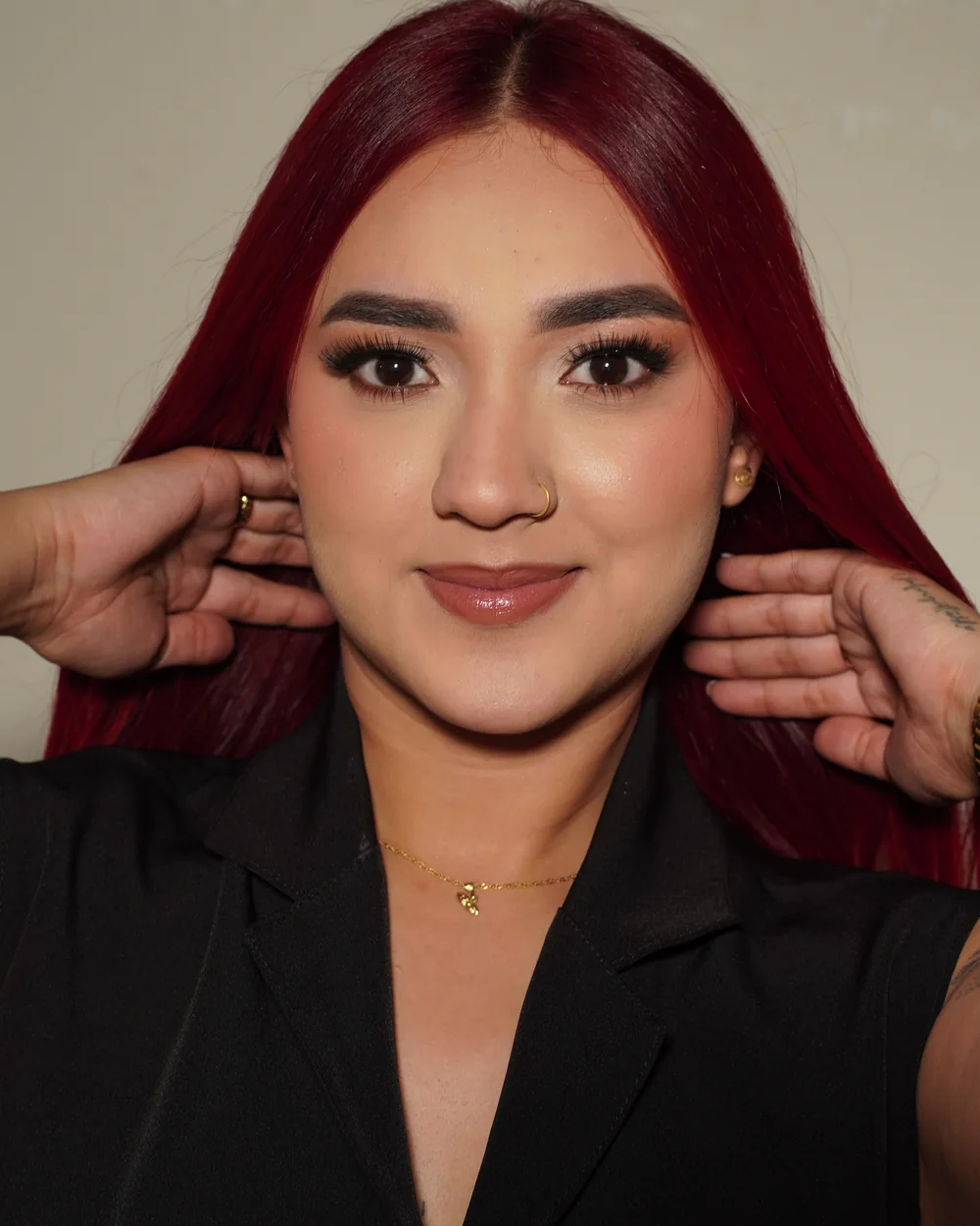 Resultado de maquillaje realizado por una alumna