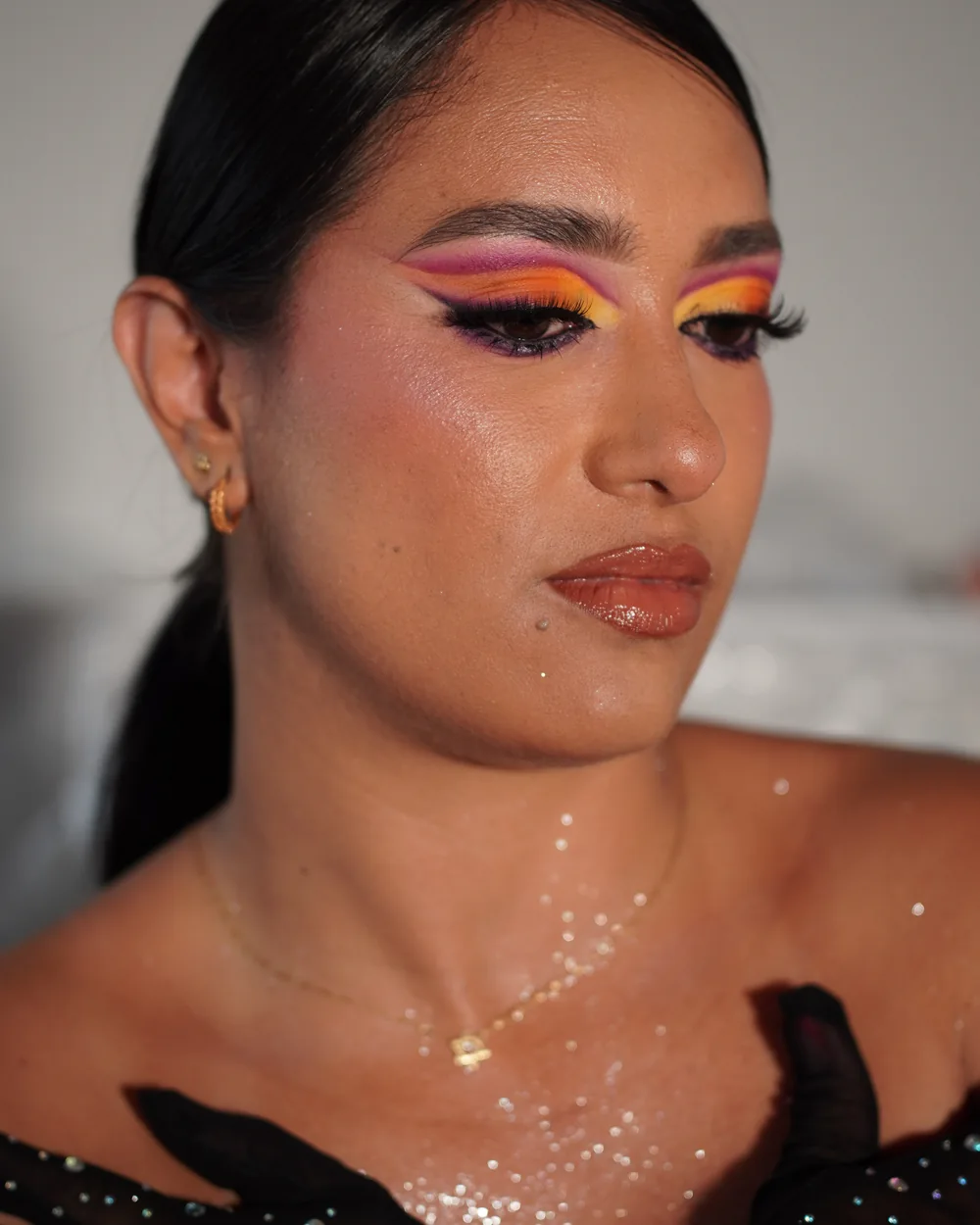 Resultado de maquillaje realizado por una alumna